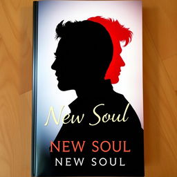 Cover for the book "New Soul" featuring the profile silhouette of two men, creatively superimposed on each other