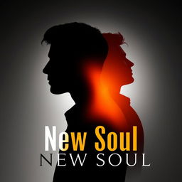 Cover for the book "New Soul" featuring the profile silhouette of two men, creatively superimposed on each other