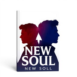 Cover for the book "New Soul" featuring the profile silhouette of two men, creatively superimposed on each other