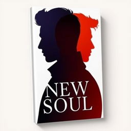 Cover for the book "New Soul" featuring the profile silhouette of two men, creatively superimposed on each other