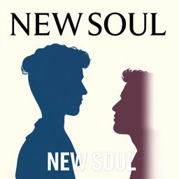 Cover for the book "New Soul" featuring the profile silhouette of two men, creatively superimposed on each other