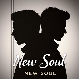 Cover for the book "New Soul" featuring the profile silhouette of two men, creatively superimposed on each other