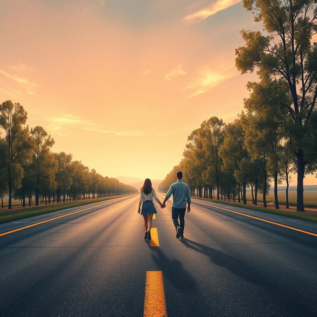 An infinite road stretching out under a vast, open sky