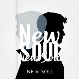 Cover for the book "New Soul" featuring the profile silhouette of two men, creatively superimposed on each other