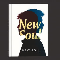 Book cover for "New Soul" showcasing the profile silhouette of two men, superimposed in a creative manner