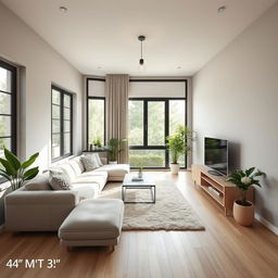 A cozy living room design measuring 4 meters by 3 meters