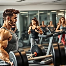 A diverse group of athletes engaged in rigorous training at a modern gym