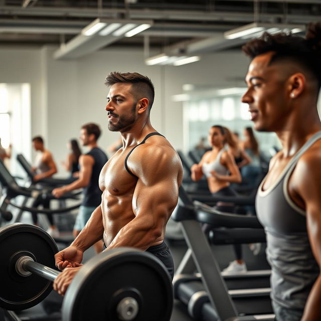 A diverse group of athletes engaged in rigorous training at a modern gym