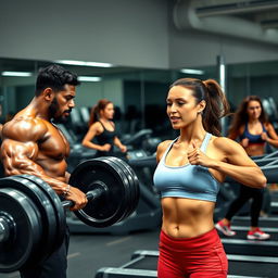 A diverse group of athletes engaged in rigorous training at a modern gym