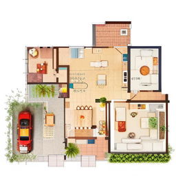 Design a 3-bedroom, hall, and kitchen (3BHK) residential layout within a 300 yard area, utilizing comfort, functionality, and spaciousness.