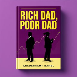 Inspired by the 'Rich Dad, Poor Dad' book cover, this design features a bold and eye-catching title in large, modern typography