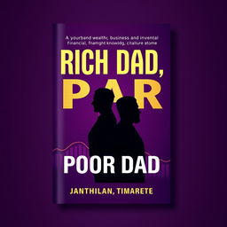 Inspired by the 'Rich Dad, Poor Dad' book cover, this design features a bold and eye-catching title in large, modern typography