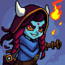 Create a pixel art image of the Dota 2 hero Hoodwink