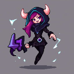 Create a pixel art image of the Dota 2 hero Hoodwink