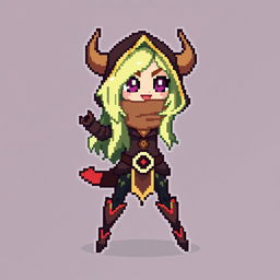 Create a pixel art image of the Dota 2 hero Hoodwink