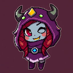 Create a pixel art image of the Dota 2 hero Hoodwink