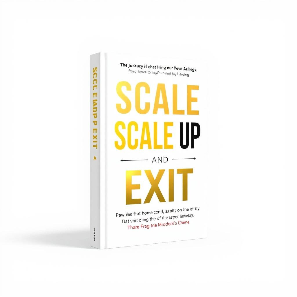 A professional book cover design for a book titled 'Scale Up and Exit'