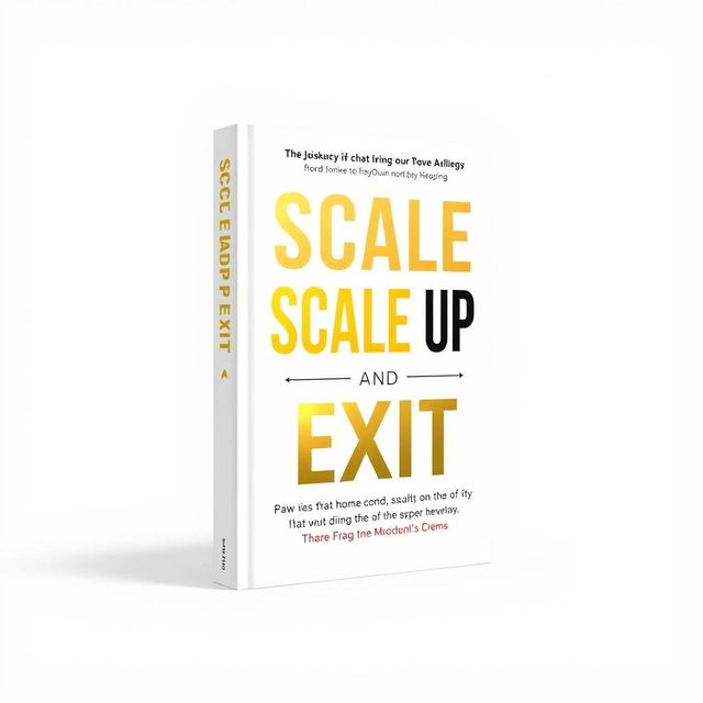 A professional book cover design for a book titled 'Scale Up and Exit'