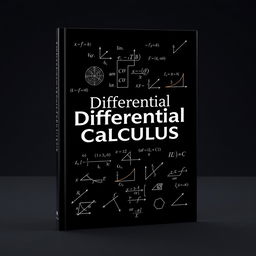 A sophisticated book cover for a textbook on Differential Calculus, set against a sleek black background