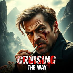 A powerful and intense movie poster for 'Cruising The Way'