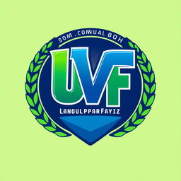 A modern sports team emblem for Unidos Da Vila Feliz, prominently featuring the letters 'UVF'