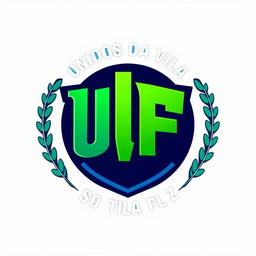 A modern sports team emblem for Unidos Da Vila Feliz, prominently featuring the letters 'UVF'