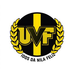 A modern sports team emblem for Unidos Da Vila Feliz, prominently featuring the letters 'UVF'