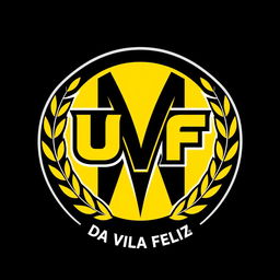 A modern sports team emblem for Unidos Da Vila Feliz, prominently featuring the letters 'UVF'