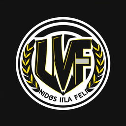 A modern sports team emblem for Unidos Da Vila Feliz, prominently featuring the letters 'UVF'