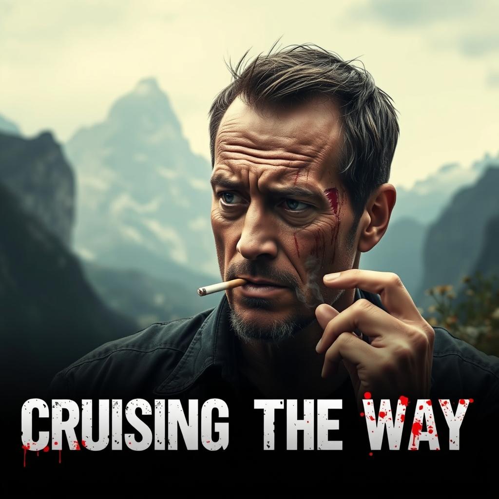 An intense and gritty movie poster for 'Cruising The Way'