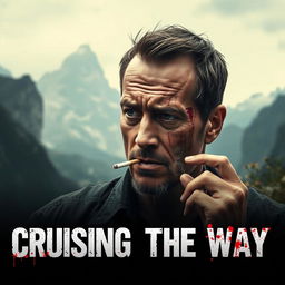 An intense and gritty movie poster for 'Cruising The Way'