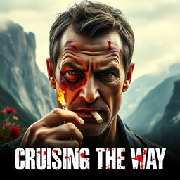 An intense and gritty movie poster for 'Cruising The Way'