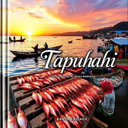 A vibrant and captivating book cover composition featuring a picturesque scene from the village of Tapuhahi in Rumbia Tengah District, Bombana Regency