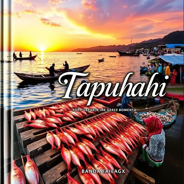 A vibrant and captivating book cover composition featuring a picturesque scene from the village of Tapuhahi in Rumbia Tengah District, Bombana Regency