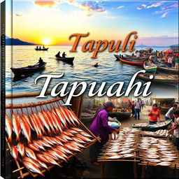 A vibrant and captivating book cover composition featuring a picturesque scene from the village of Tapuhahi in Rumbia Tengah District, Bombana Regency