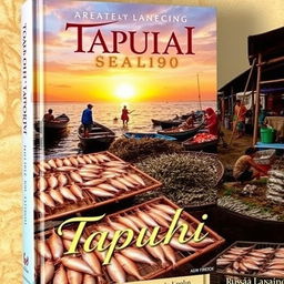 A vibrant and captivating book cover composition featuring a picturesque scene from the village of Tapuhahi in Rumbia Tengah District, Bombana Regency