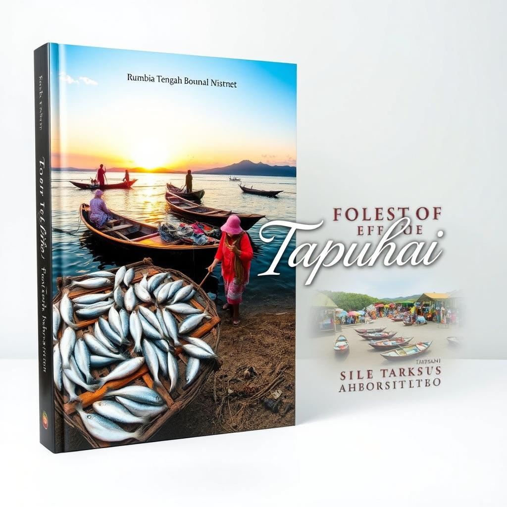 A vibrant and captivating book cover composition featuring a picturesque scene from the village of Tapuhahi in Rumbia Tengah District, Bombana Regency