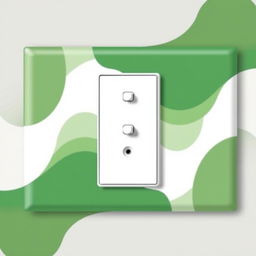 A stylish and modern cover for an electrical panel, designed to blend seamlessly with a green circle motif