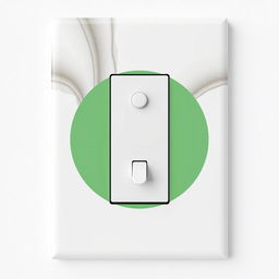 A stylish and modern cover for an electrical panel, designed to blend seamlessly with a green circle motif