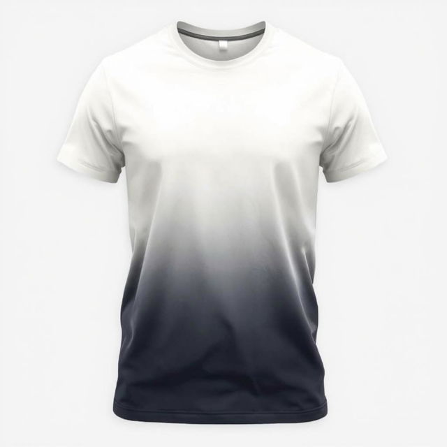 A stylish t-shirt featuring a smooth gradient color transition from cream to a darker shade