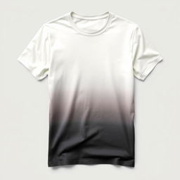 A stylish t-shirt featuring a smooth gradient color transition from cream to a darker shade