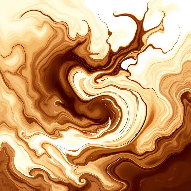 An abstract chaos design featuring a gradient of cream and milk chocolate brown colors