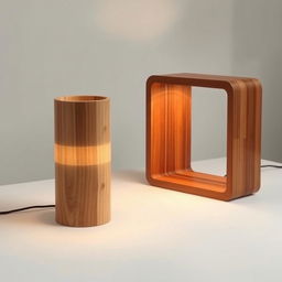 A series of 20 original and minimalist wooden table lamp designs, each unique and conceived for the first time