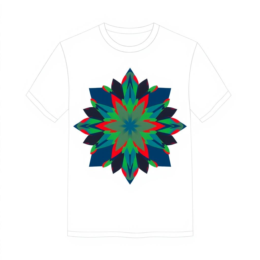 A stylish, modern t-shirt design featuring a graphic of an abstract geometric pattern