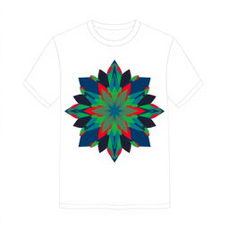 A stylish, modern t-shirt design featuring a graphic of an abstract geometric pattern