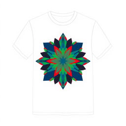 A stylish, modern t-shirt design featuring a graphic of an abstract geometric pattern