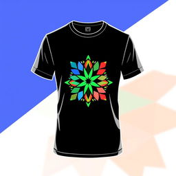 A stylish, modern t-shirt design featuring a graphic of an abstract geometric pattern