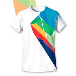 A stylish, modern t-shirt design featuring a graphic of an abstract geometric pattern