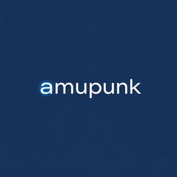 A minimalist logo design featuring the word 'amupunk' with an edgy font style