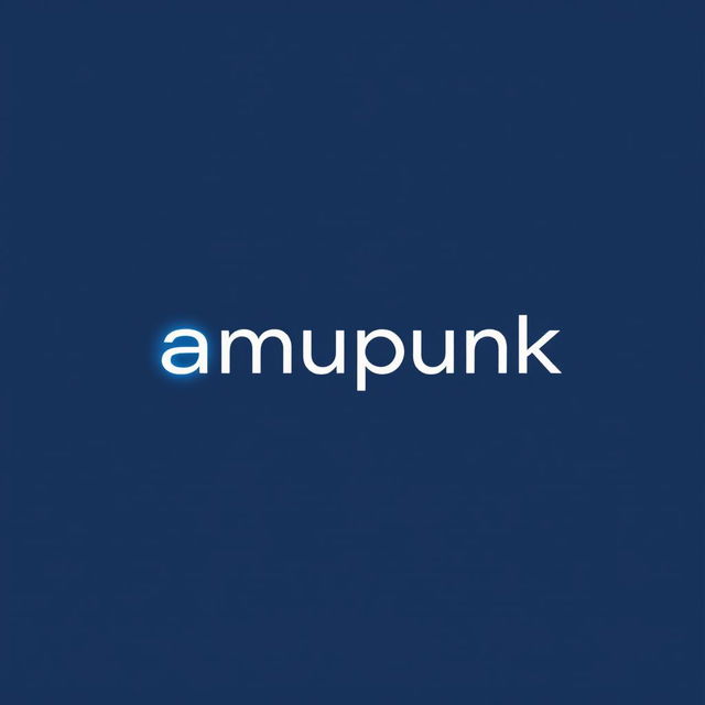 A minimalist logo design featuring the word 'amupunk' with an edgy font style